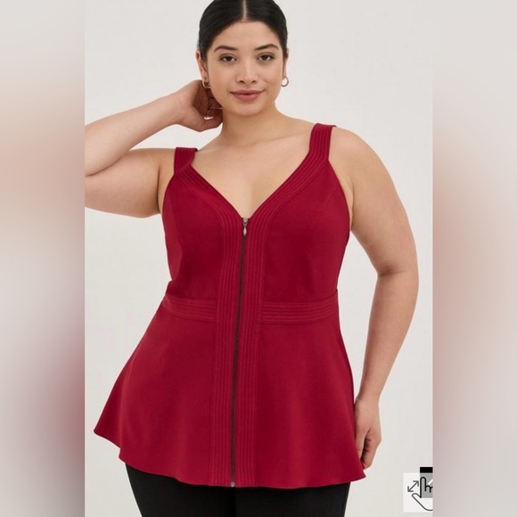 Torrid peplum zip up tank top size 00 - Picture 2 of 5